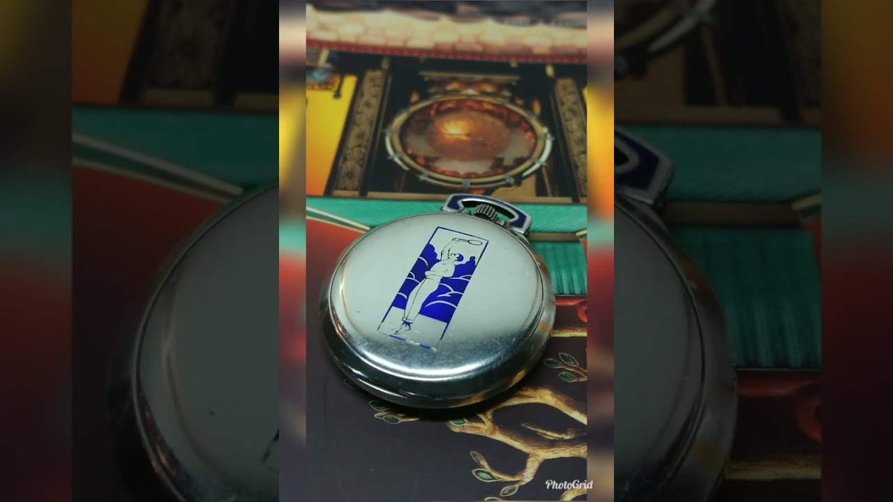 VVV- Rare Art Deco  Enamel sterling silver mechanical stopwatch