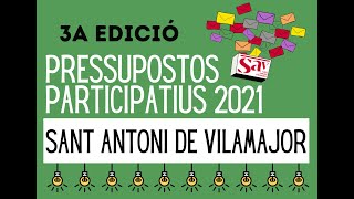 Vídeo de presentació dels Pressupostos Participatius 2021 de Sant Antoni de Vilamajor
