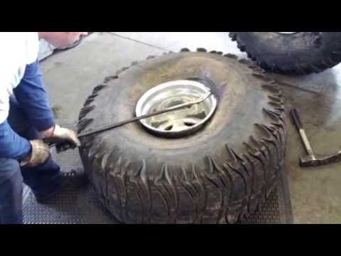 Mounting 44"x21" wide Trxus snow tires on 14" wide wheels