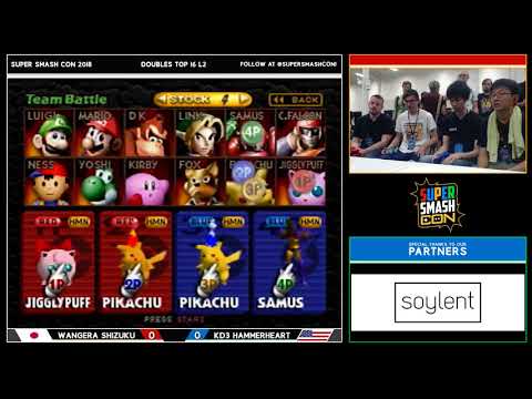 SSC 2018 - SSB64 - Wangera & Shizuku (Red) Vs. KD3 & HAMMERHEART (Blue) Smash 64 Doubles Top 16
