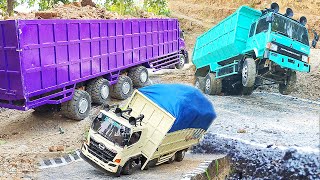 Download lagu TRUK OLENG Hino 500 Tronton Truk Fuso GAGAL OLENG Tikungan Maut Sopir Histeris Laka Lantas Rc Truck mp3
