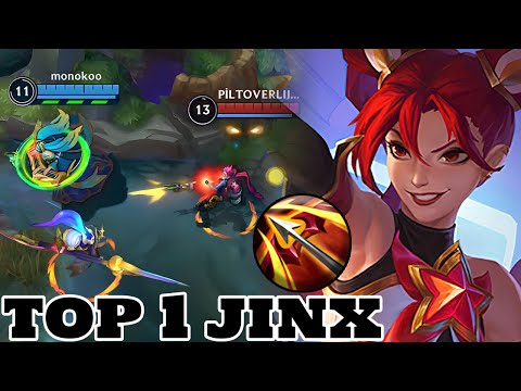 Wild Rift Jinx - Top 1 Jinx Gameplay (Quadra kill) Rank Season 9