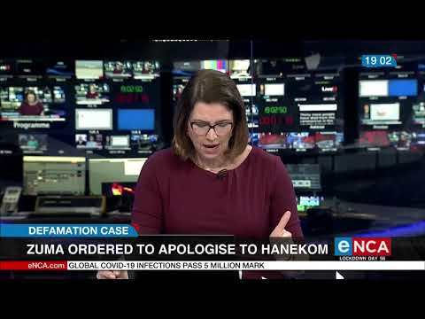 Zuma ordered to apologise to Hanekon