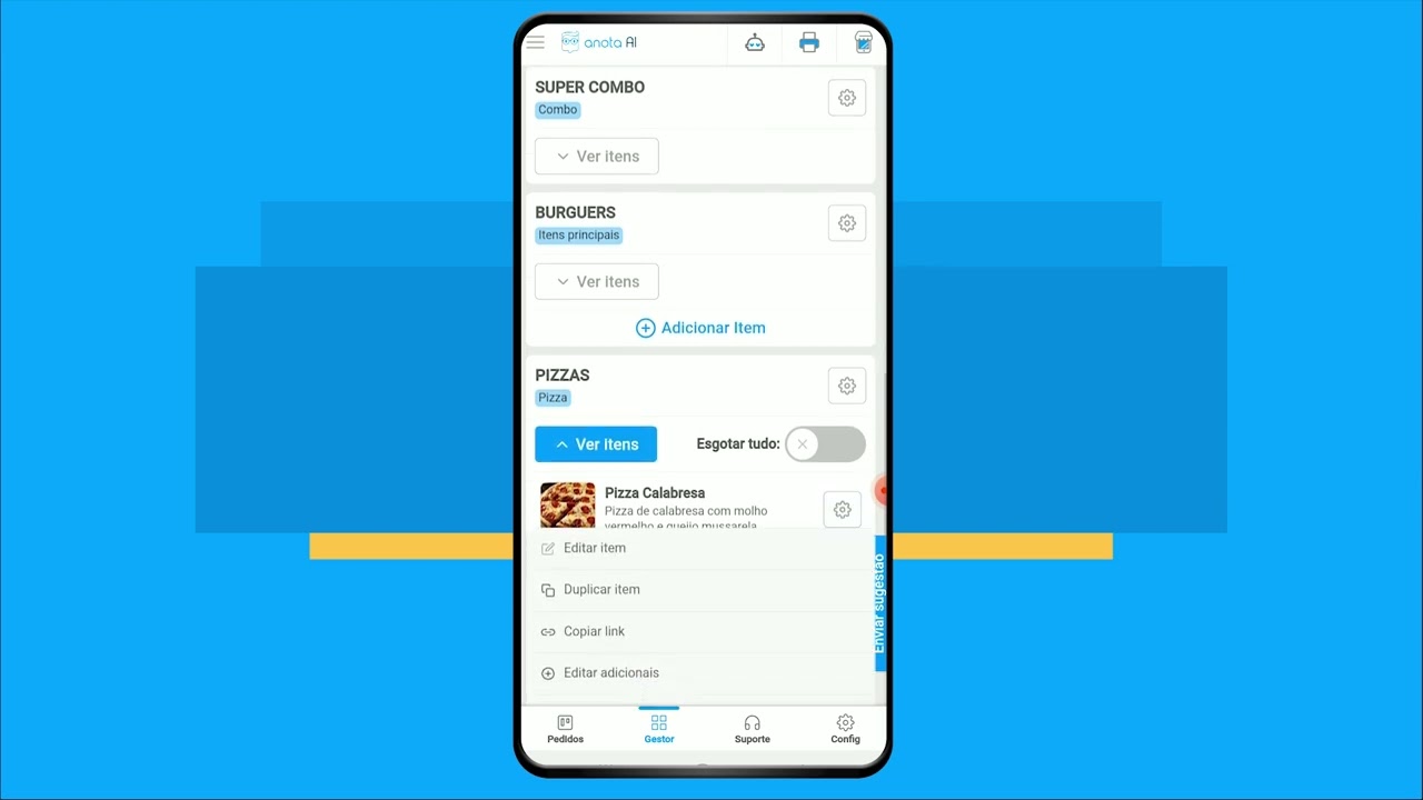 Gestor | Ajustar Preço de Pizza
