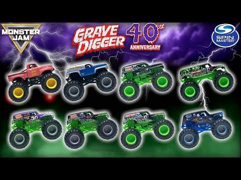 SPIN MASTER MONSTER JAM GRAVE DIGGER 40TH ANNIVERSARY ENCORE 8-PACK