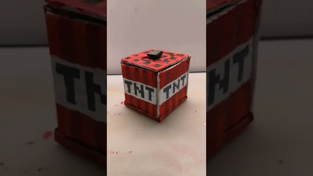Cardboard Minecraft TNT explosion!