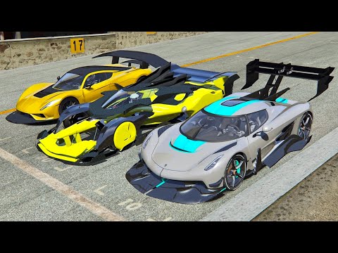 Red Bull VISION X 2030 vs Koenigsegg Jesko GTR vs Hennessey Venom F5 GTR - Autobahn