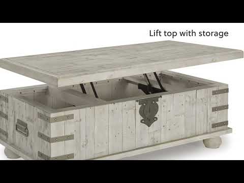 Carynhurst White Wash Gray Lift Top Cocktail Table from Ashley