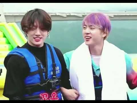  JINKOOK - JIN holding JK'S ARM, that makes him feel safe and comfy #jinkook #kookjin