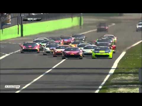 Ferrari Challenge Monza 2015 Coppa Shell Race 2 Huge Start Crash