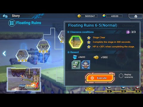 ROCKMAN X DIVE OFFLINE : Floating Ruins 6-5 (Normal) Deep Element Hidden