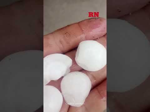 Sorpresiva caída de granizo de gran tamaño en Chimpay