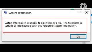 Pc Fix System information is unable to open this .nfo file The file might be corrupt or incompatible