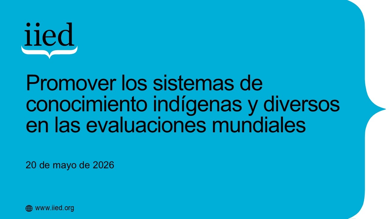 Promover los sistemas de conocimiento indígenas y diversos en las evaluaciones mundiales