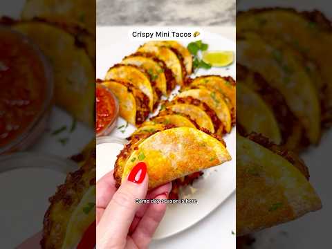 Crispy Mini Tacos 🌮🏈 #Tacos #GameDayRecipe #MiniTacos #CrispyMiniTacos