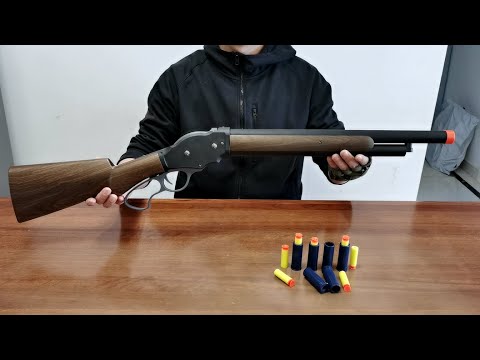 Winchester M1887 Shotgun Toy Unboxing 2023 - Shell Ejecting Soft Bullet Toy Gun