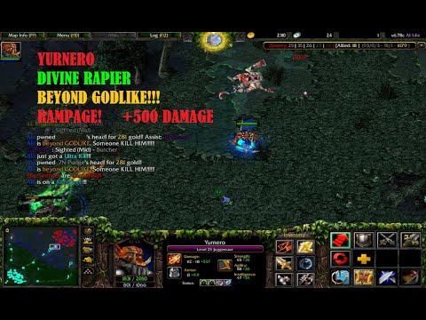 Dota Yurnero Juggernaut Beyond Godlike Rampage Divine Rapier +500 Damage Warcraft 3