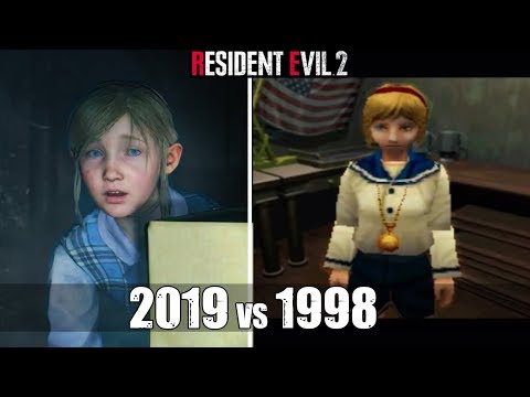 Claire Saves Sherry From A Mutated William Birkin - RE2 Remake VS Original RE2 Comparison