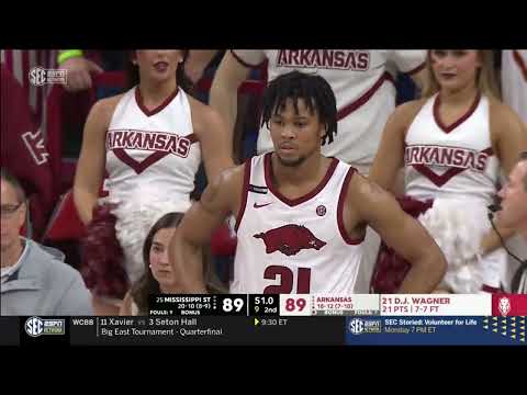 DJ Wagner 2024-2025 Season Makes - Arkansas - NCAA