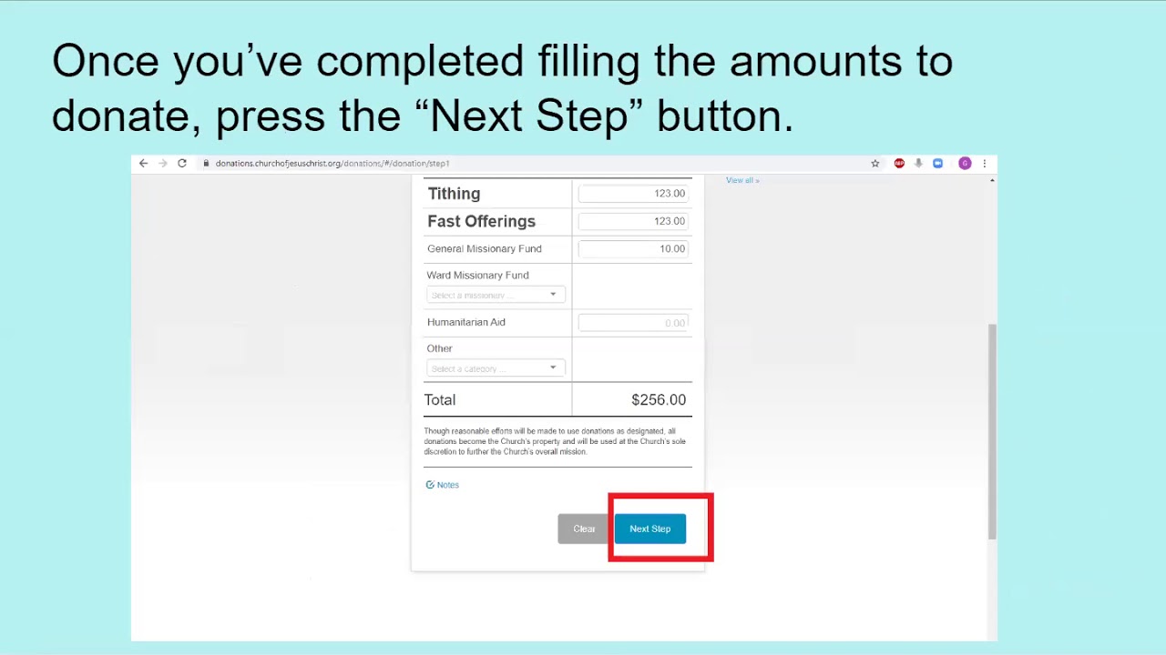 How to Perform Online Donations - Church of Jesus Christ of Latter-day Saints