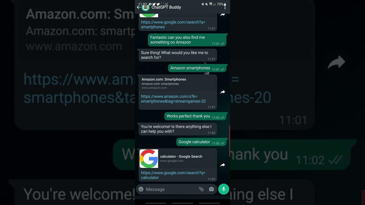 ChatGPT Buddy for WhatsApp works great!