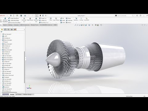 Jet engine | Solidworks Tutorial |CF6 80C2 turbo fan |