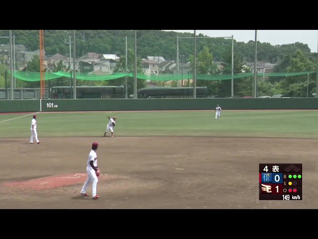 【ファーム】イーグルス・ワォーターズ璃海ジュミル 三遊間の打球を逆シングルで上手く処理する!!  2025年7月16日 東北楽天ゴールデンイーグルス 対 横浜DeNAベイスターズ