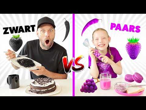BLACK VS PURPLE FOOD CHALLENGE!! [24 Hours of Only Purple and Black Food] ♥DeZoeteZusjes♥