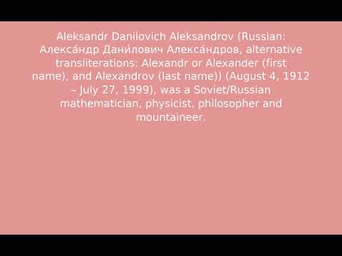 Aleksandr Danilovich Aleksandrov