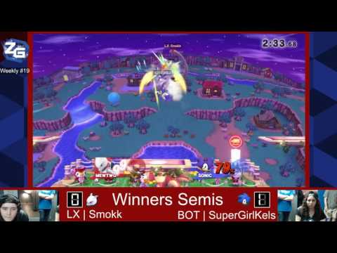 Smash 4 Weekly #19 LX  Smokk vs BOT  SuperGirlKels Winners Semis