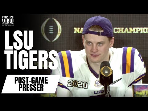 LSU Tigers Post-Game National Championship Press Conference with Joe Burrow & Ed Orgeron