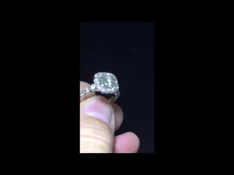 3.28 Ctw platinum halo engagement ring