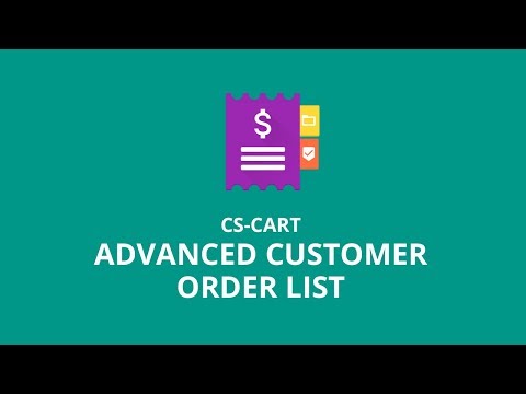 CS-Cart Advanced Customer Order List Version 1.0