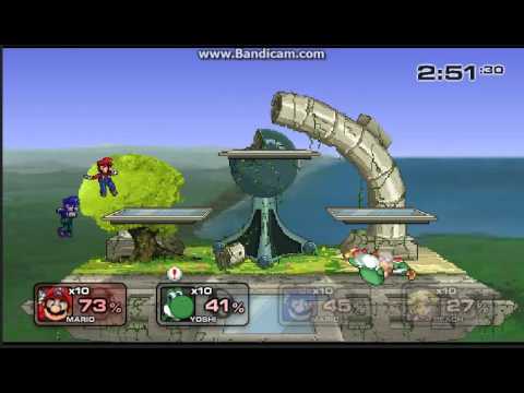 Super Smash Flash 2 Level 9 4-Player Brawl Big Battlefield