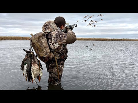 Backpack Duck Hunting a SECLUDED Slough! (Catch Clean Cook)