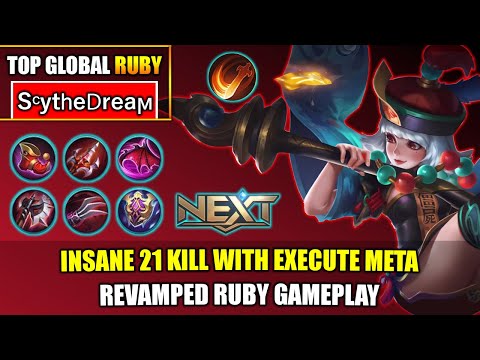 Insane 21 Kill With Execute Meta, Revamped Ruby Gameplay - Top Global Ruby By SᶜytհeᎠreaϻ ~ MLBB
