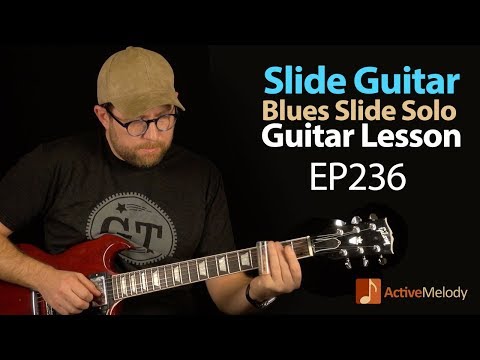 Blues Slide Guitar Lesson on Electric Guitar - Great for beginner slide - EP236