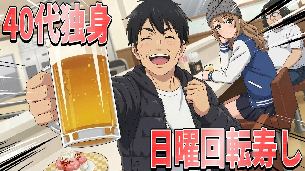 【漫画】４０代独身 徹夜明けに昼から寿司屋でビール