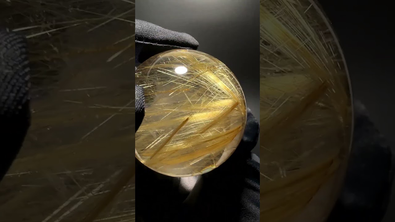 [希少な透明水晶！高品質++]ブラジル産タイチンルチルクォーツ丸玉/スフィア（球体球体直径49.5mm）★現品動画あり-slide-youtube