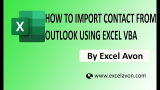 How to import contact from Outlook Using Excel VBA