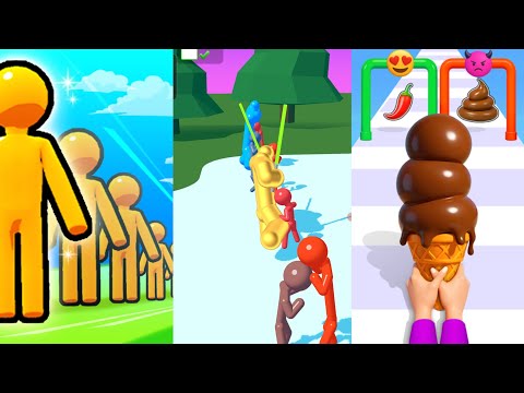 Tall Man Run Vs Scale Man Vs Stacky Ice Cream Runner💯 Max Level Rush - Satisfying walkthrough game🎯