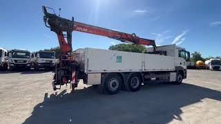 MAN TGS 26.470 6x2-4 BL Atlas 170.2 mit KM Zange flatbed truck | Image 4 - Autoline