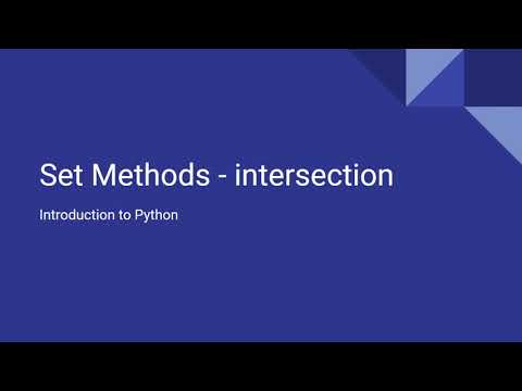 Introduction To Python Set Methods Intersection
