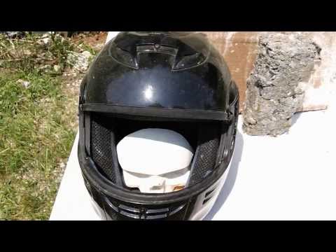 12g Steel shot + BB's vs skull inside motorcycle helmet