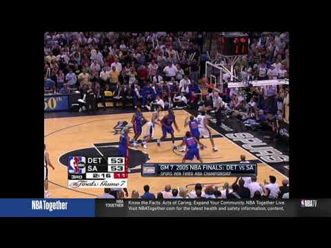 Ben Wallace plays defense against Tim Duncan in 2005 Finals without fouling