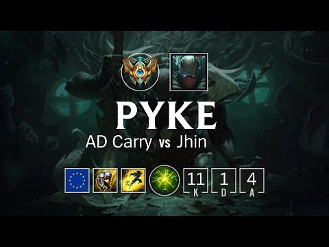 Pyke AD Carry vs Jhin - EUW Challenger Patch 8.11