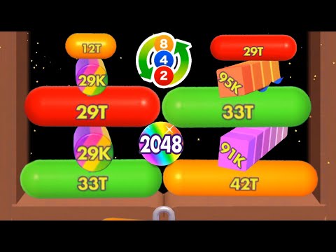 Satisfying mobile game / Bounce Merge - Puff Up ball run 2048 gameplay max level part 3