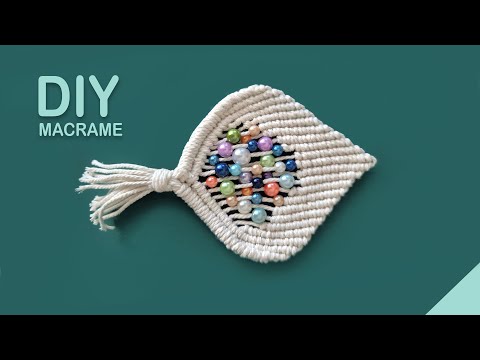 MACRAME LEAF PATTERN for Brooch Keychain Flower Wall Decor