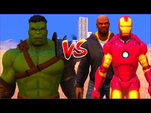 100 Hulk vs 1000 Luke Cage and 1000 IRON MAN (Marvel vs Marvel)