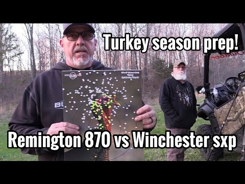 Turkey season preparation. Remington 870 vs Winchester SXP both shooting Winchester longbeard XR